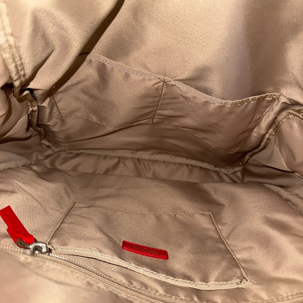 Tumi Meggie Voyageur Red Backpack Nylon Bag Travel Silver NEW - Picture 6 of 8